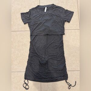 Nursing Gray Ruched Dress